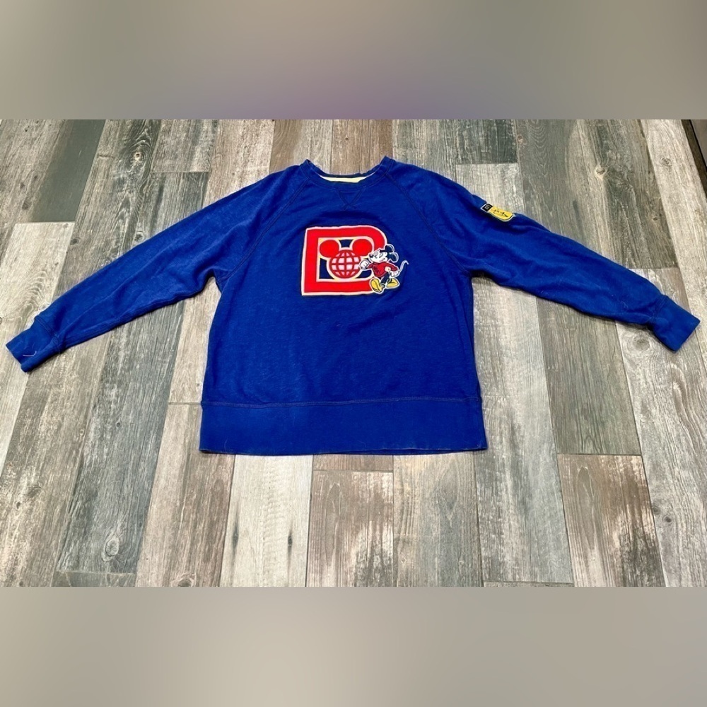 Walt Disney World 1971 Disney Park Mickey Mouse Sweatshirt Blue Unisex Large